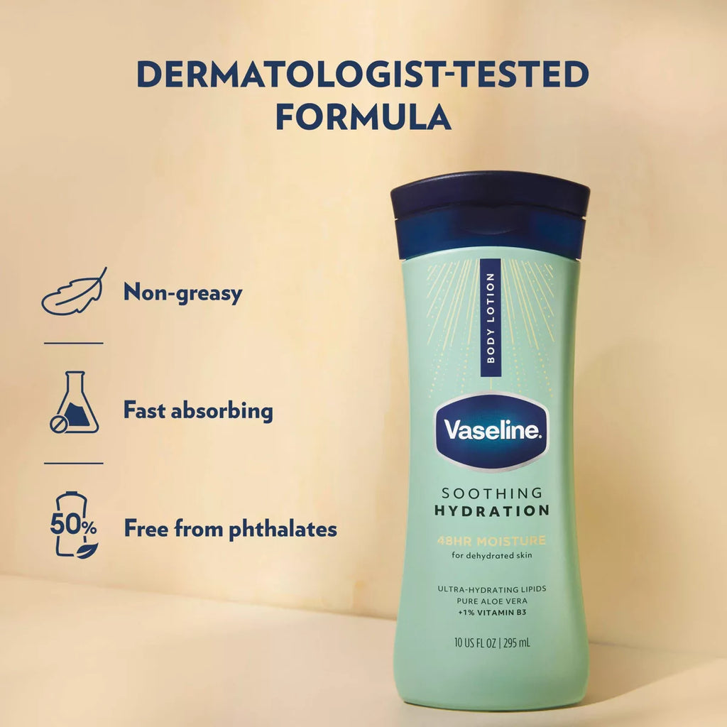 Vaseline Intensive Care Moisturizing Body Lotion with Aloe Vera Soothing Hydration