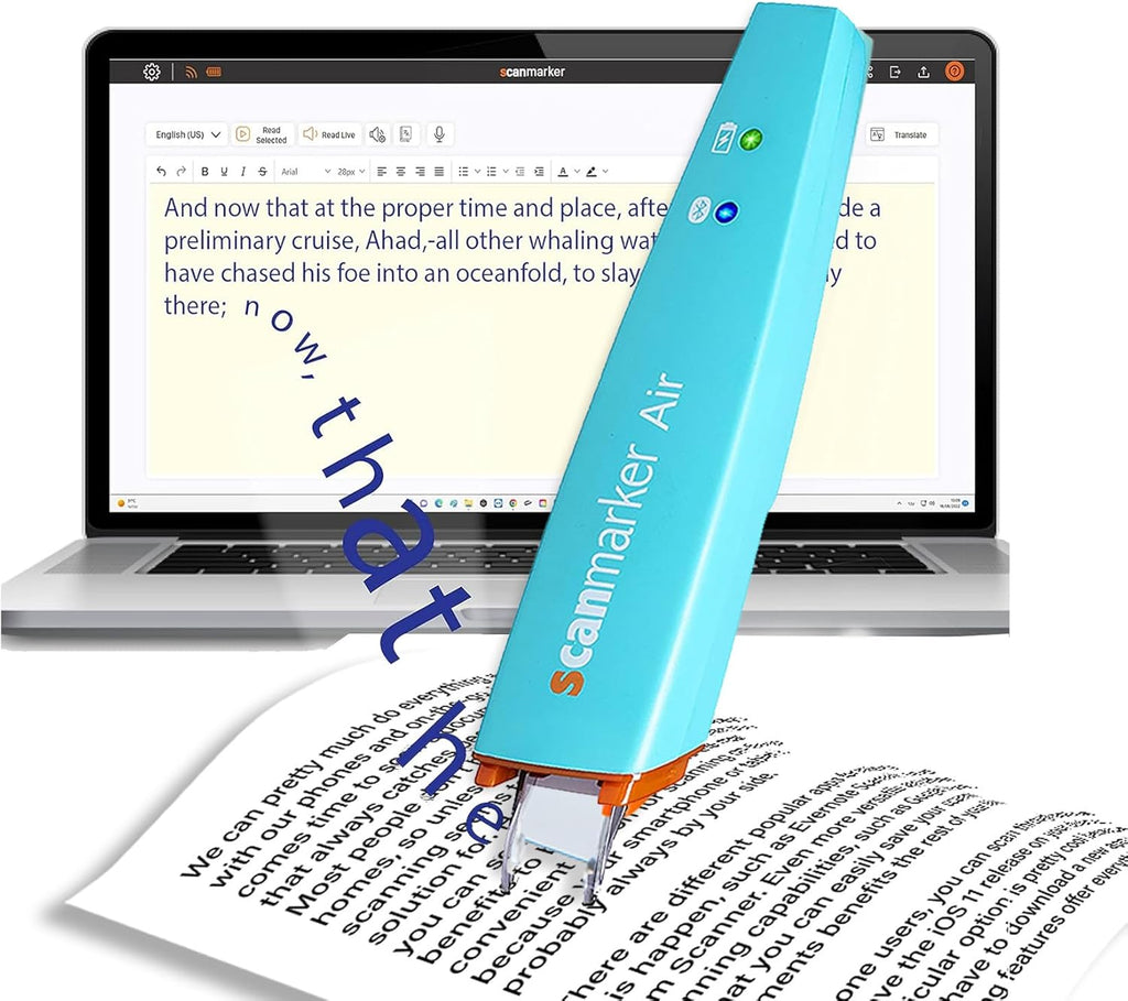 Air Pen Scanner & Translator Pen | Electronic Translation Pen & Smart Reading Pen for Dyslexia, Students & Professionals - Compatible with Mac, Windows, Ios & Android (Turquoise)