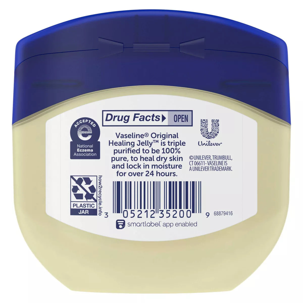 Vaseline Original Healing Petroleum Jelly Unscented - 7.5Oz: Moisturizing, Hypoallergenic, Jar, Gel Form