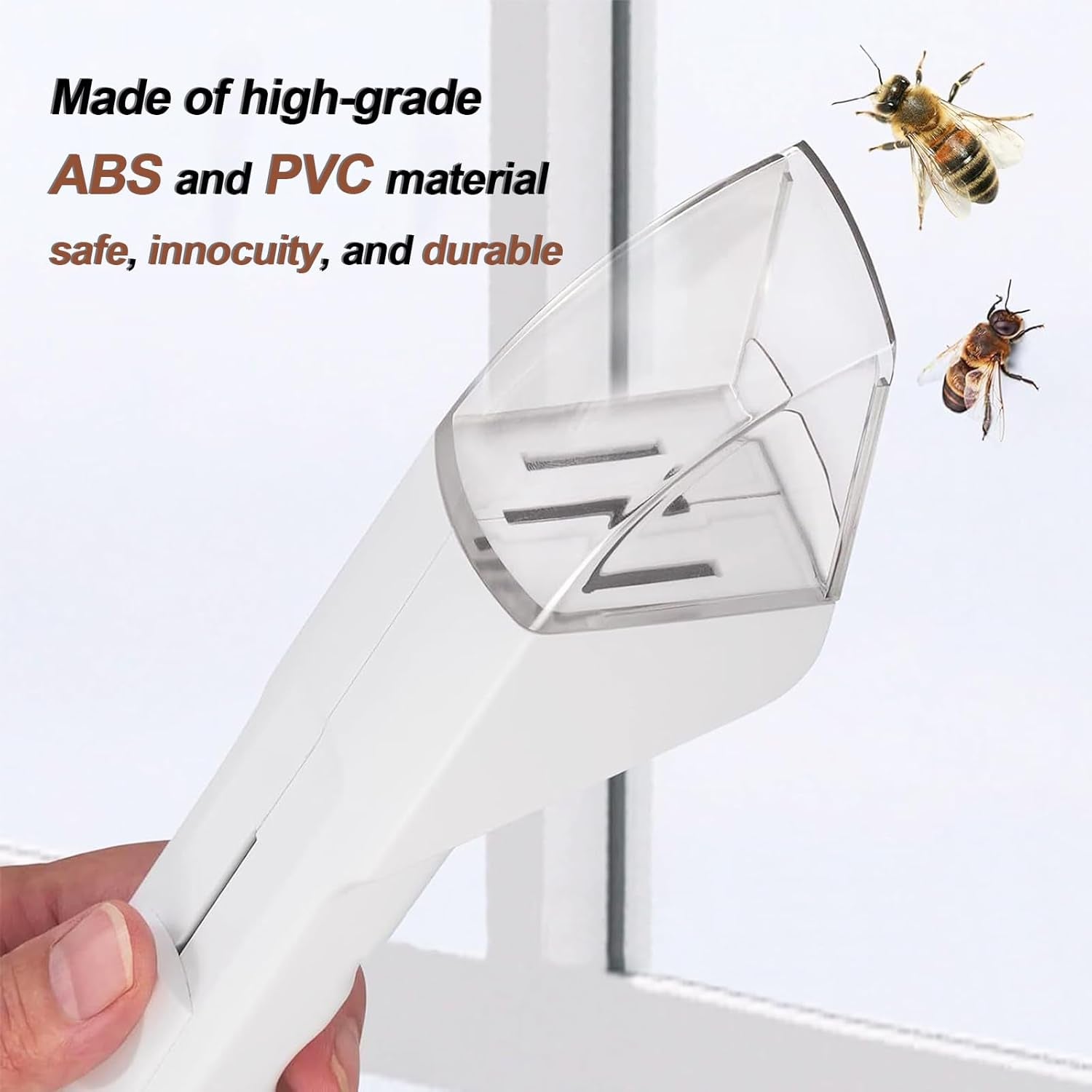 2Pcs Small Animals Catcher Quick Release Humane Catching Tool Clear Contactless Observer Kids Adults Nature Exploration Container to Capture Butterflies, Bees, Spiders, Etc (Black+White)