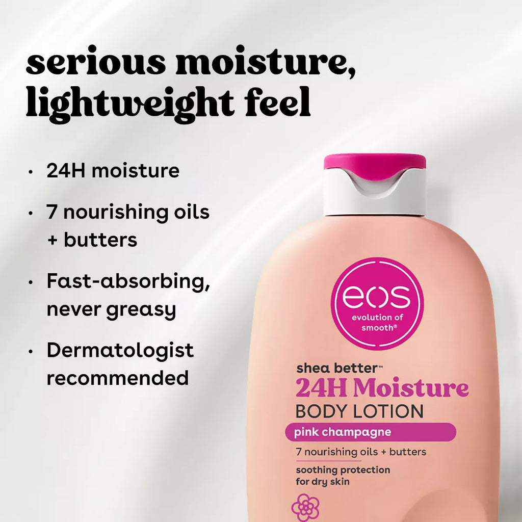 Eos Shea Better 24H Moisture Body Lotion - Pink Champagne - 16Oz
