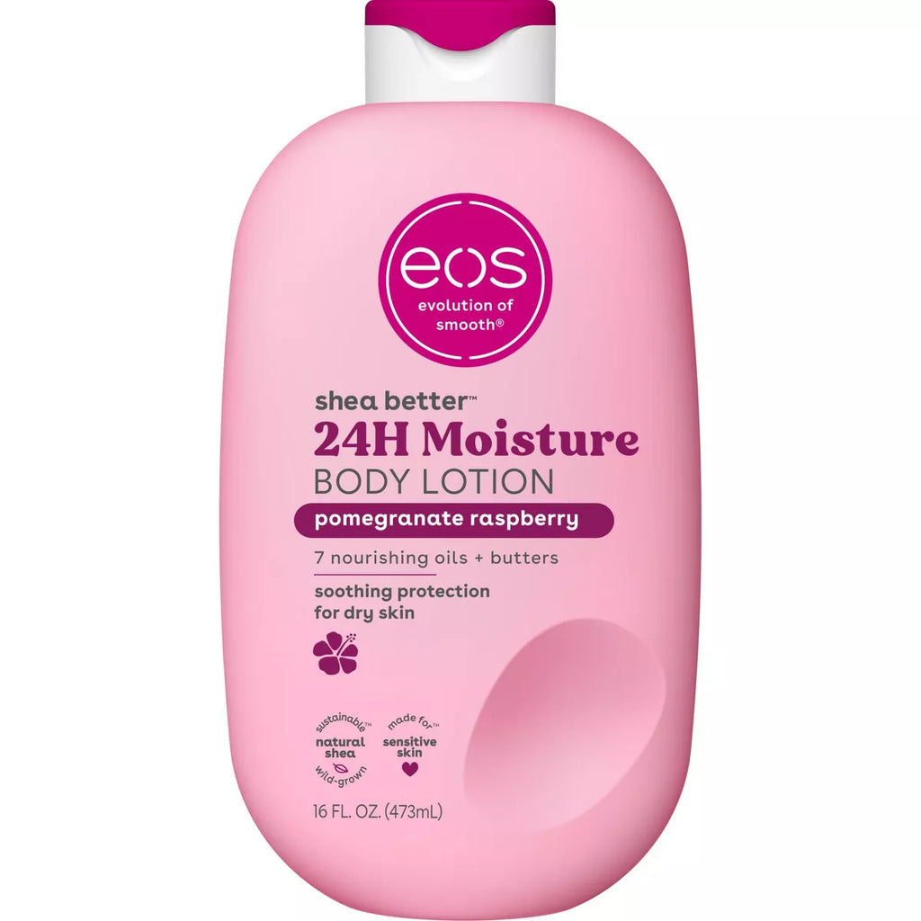 Eos Shea Better 24H Moisture Body Lotion - Pomegranate Raspberry - 16 Fl Oz: Hypoallergenic, Paraben-Free, Phthalate-Free