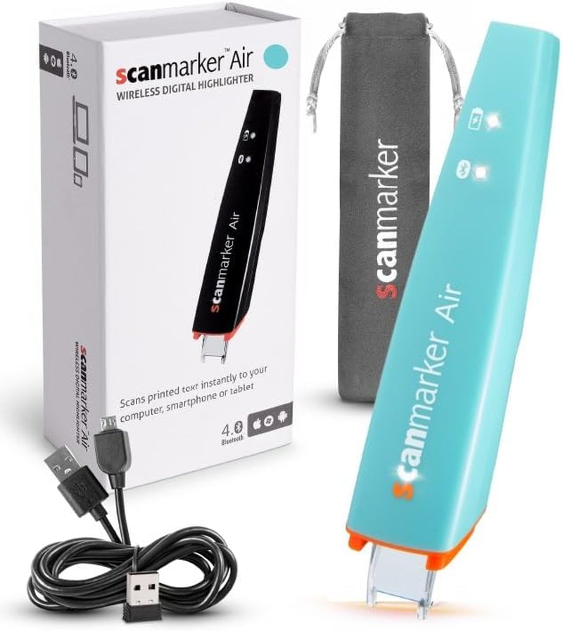 Air Pen Scanner & Translator Pen | Electronic Translation Pen & Smart Reading Pen for Dyslexia, Students & Professionals - Compatible with Mac, Windows, Ios & Android (Turquoise)