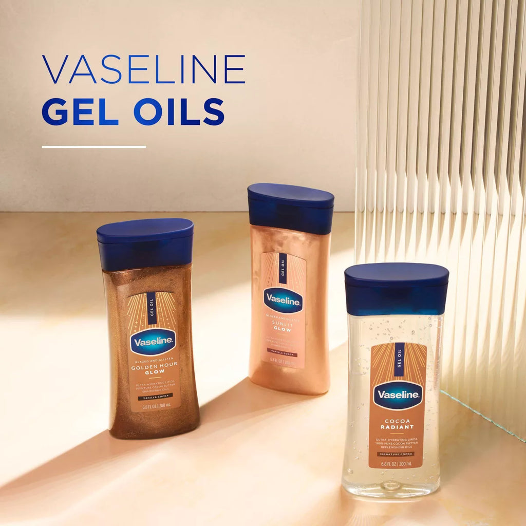 Vaseline Intensive Care Cocoa Radiant Body Gel Oil for Glowing Skin - Scented - 6.8 Fl Oz