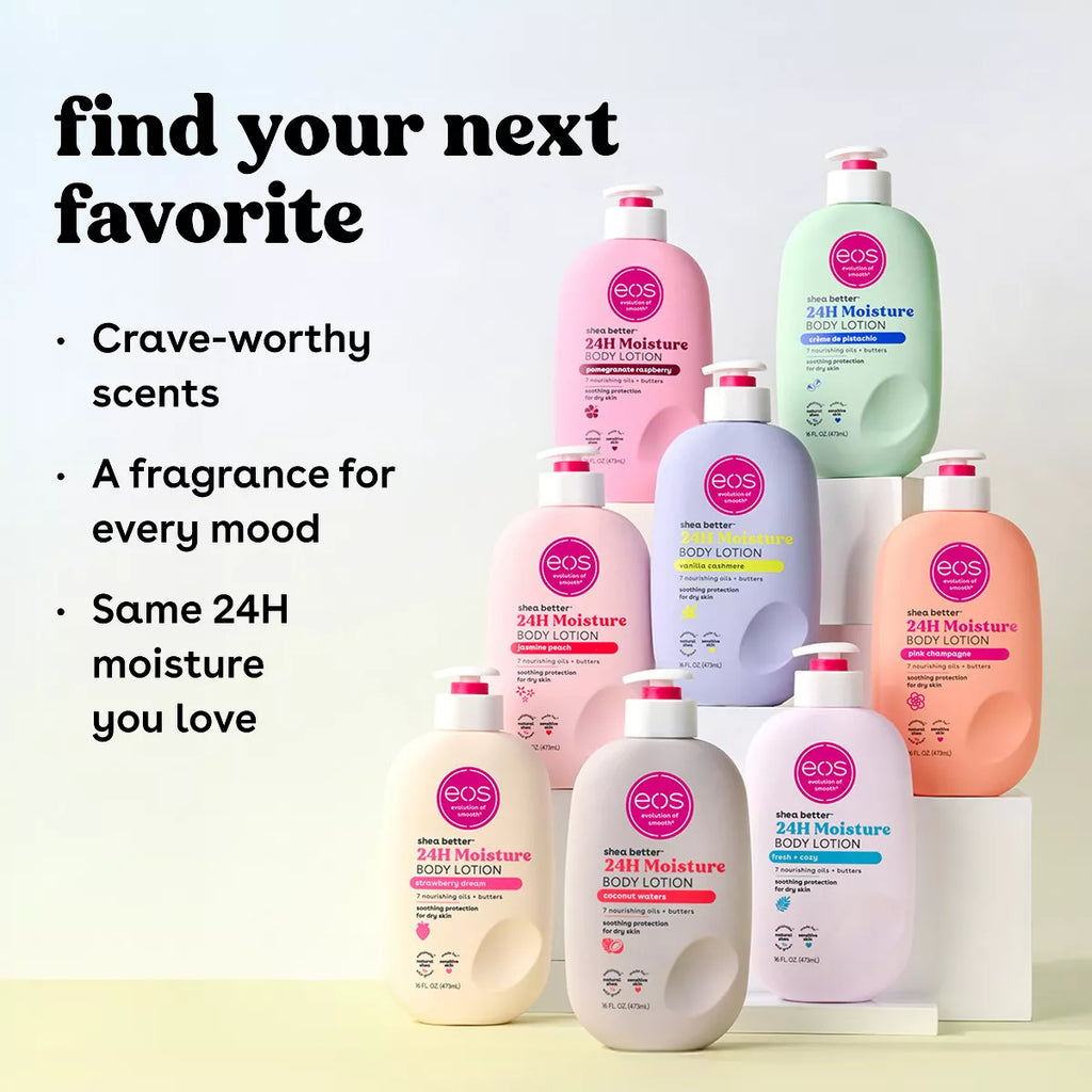 Eos Shea Better 24H Moisture Body Lotion - Pomegranate Raspberry - 16 Fl Oz: Hypoallergenic, Paraben-Free, Phthalate-Free