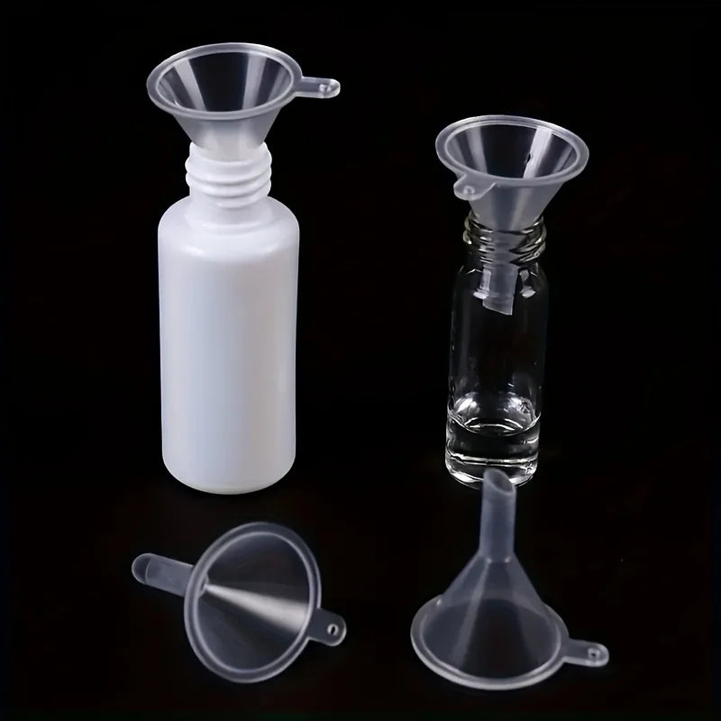 5Pcs Mini Plastic Funnels - Perfect for Perfumes, Essential Oils & Crafts | Transparent Liquid Filling Tools
