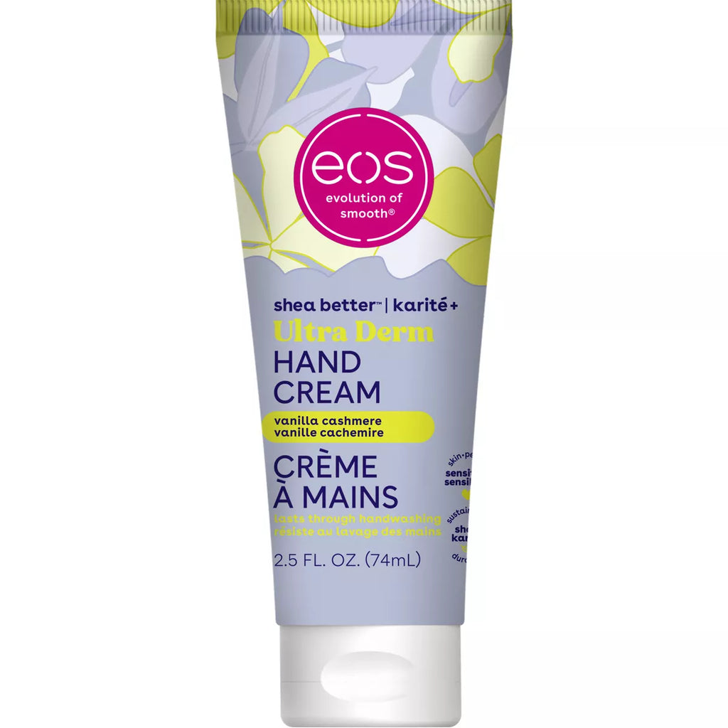 Eos Shea Better Ultra Derm Hand Cream - Vanilla Cashmere - 2.5 Fl Oz: Paraben-Free, Phthalate-Free, for Dry Skin, Squeeze Bottle