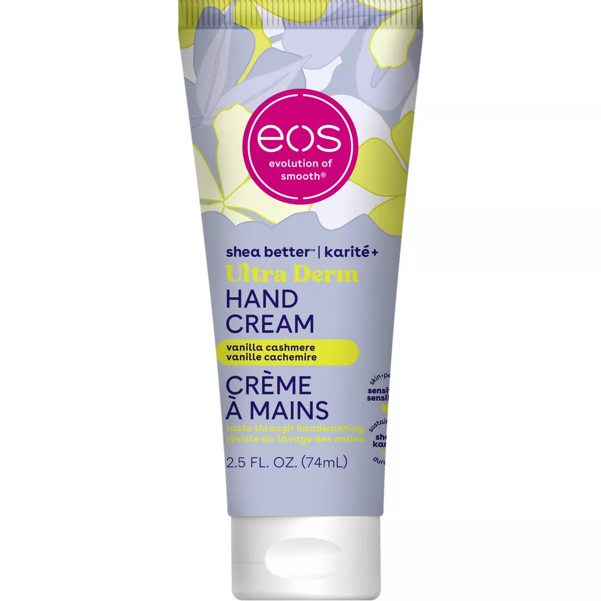 Eos Shea Better Ultra Derm Hand Cream - Vanilla Cashmere - 2.5 Fl Oz: Paraben-Free, Phthalate-Free, for Dry Skin, Squeeze Bottle