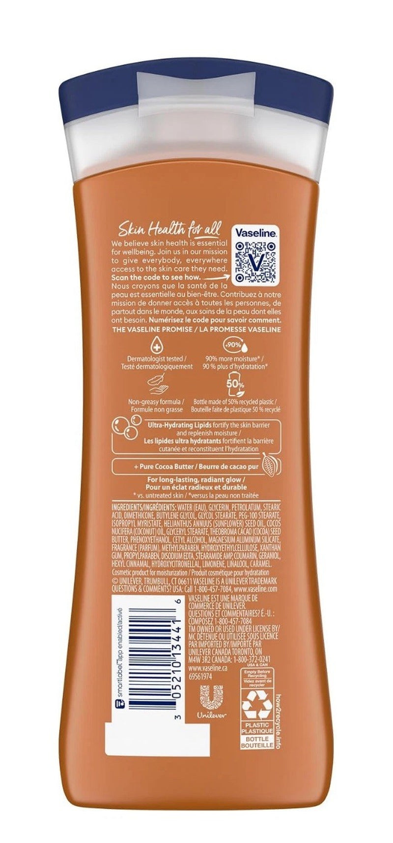 Vaseline Intensive Care Cocoa Radiant – Hand & Body Moisturizer with Cocoa