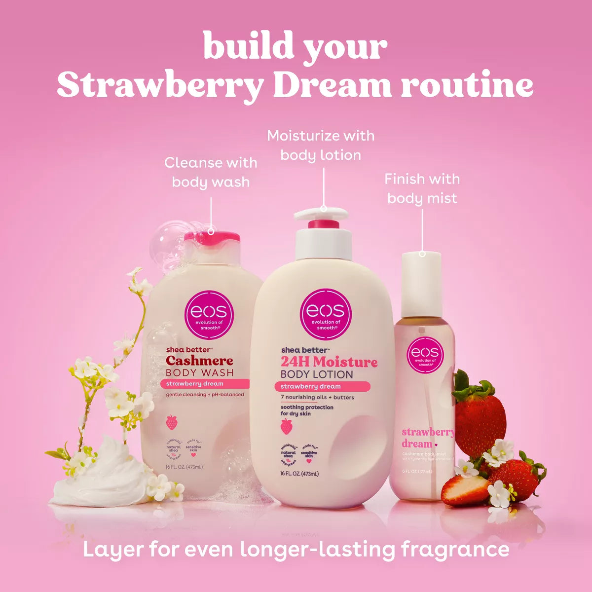 Eos Cashmere Body Mist - Strawberry Dream - 6 Fl Oz: 1-Pack, Body Spray, Original Scent