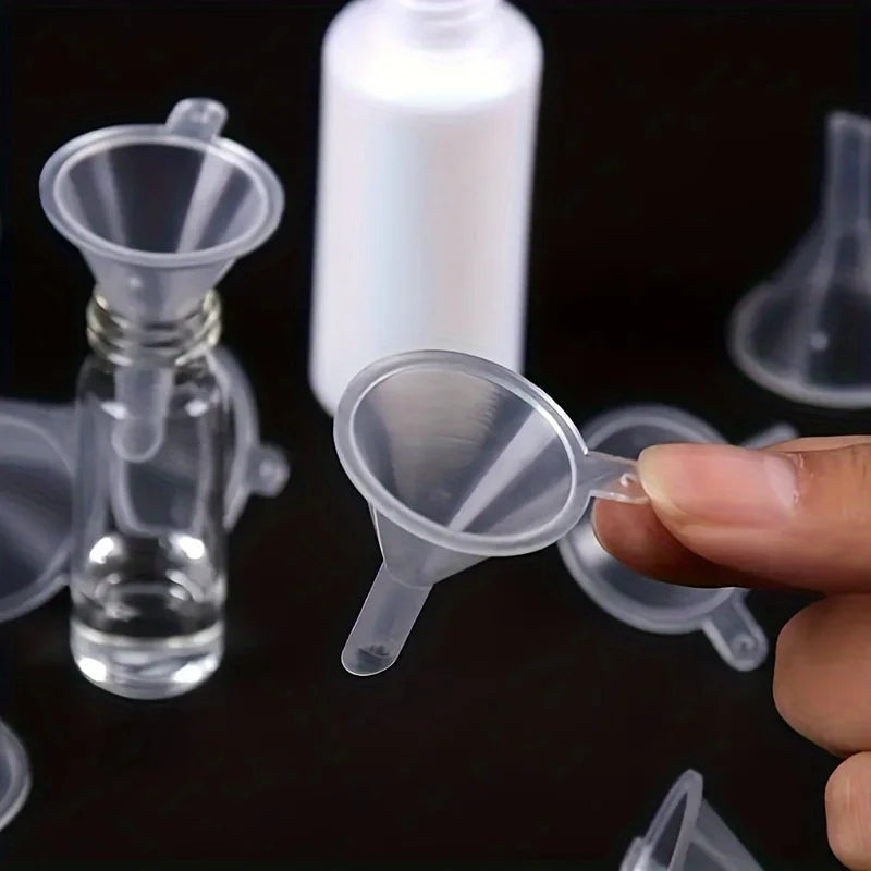 5Pcs Mini Plastic Funnels - Perfect for Perfumes, Essential Oils & Crafts | Transparent Liquid Filling Tools
