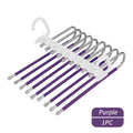 Upgrade 9 Layers Pants Hangers Space Saving, Jeans Hangers Non Slip Stainless Steel Multifunctional Rack S-Type Closet Organizer