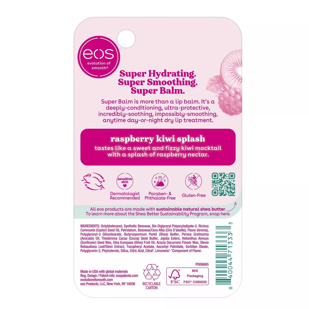Eos 24H Moisture Super Balm - Raspberry Kiwi Splash - 0.35 Fl Oz