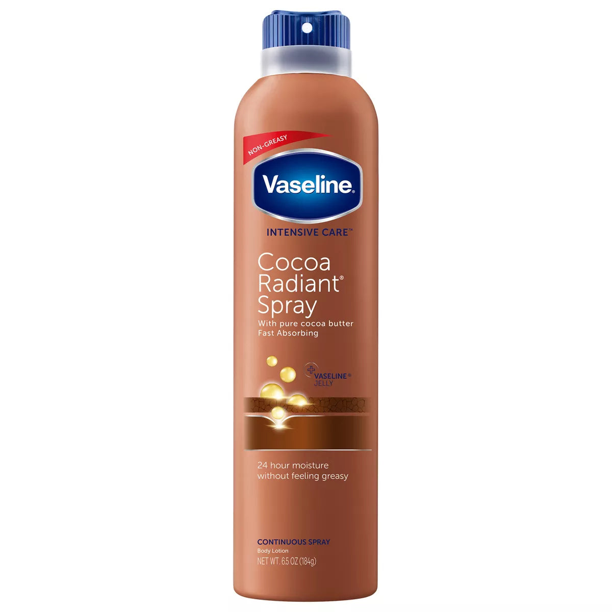Vaseline Intensive Care Cocoa Radiant Spray Moisturizer Cocoa Butter - 6.5Oz