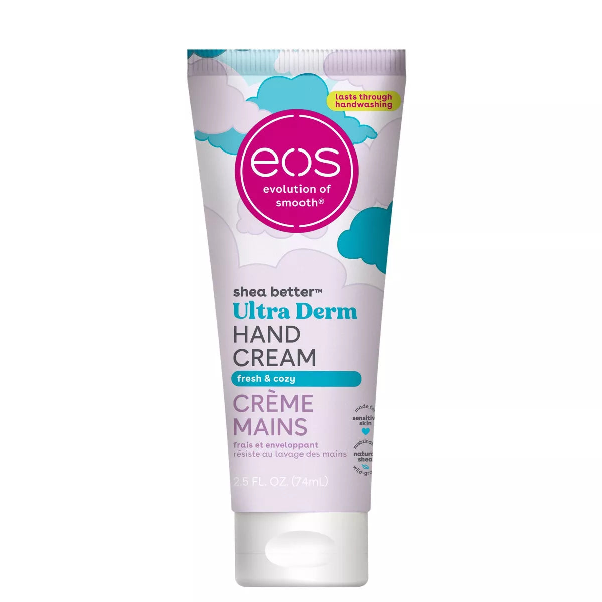 Eos Shea Better Ultra Derm Hand Cream - Fresh & Cozy - 2.5Oz: Hypoallergenic, Paraben-Free, Gluten-Free, Normal to Dry Skin