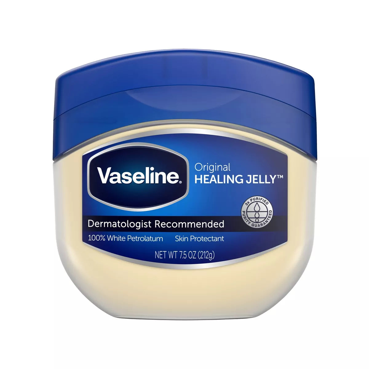 Vaseline Original Healing Petroleum Jelly Unscented - 7.5Oz: Moisturizing, Hypoallergenic, Jar, Gel Form