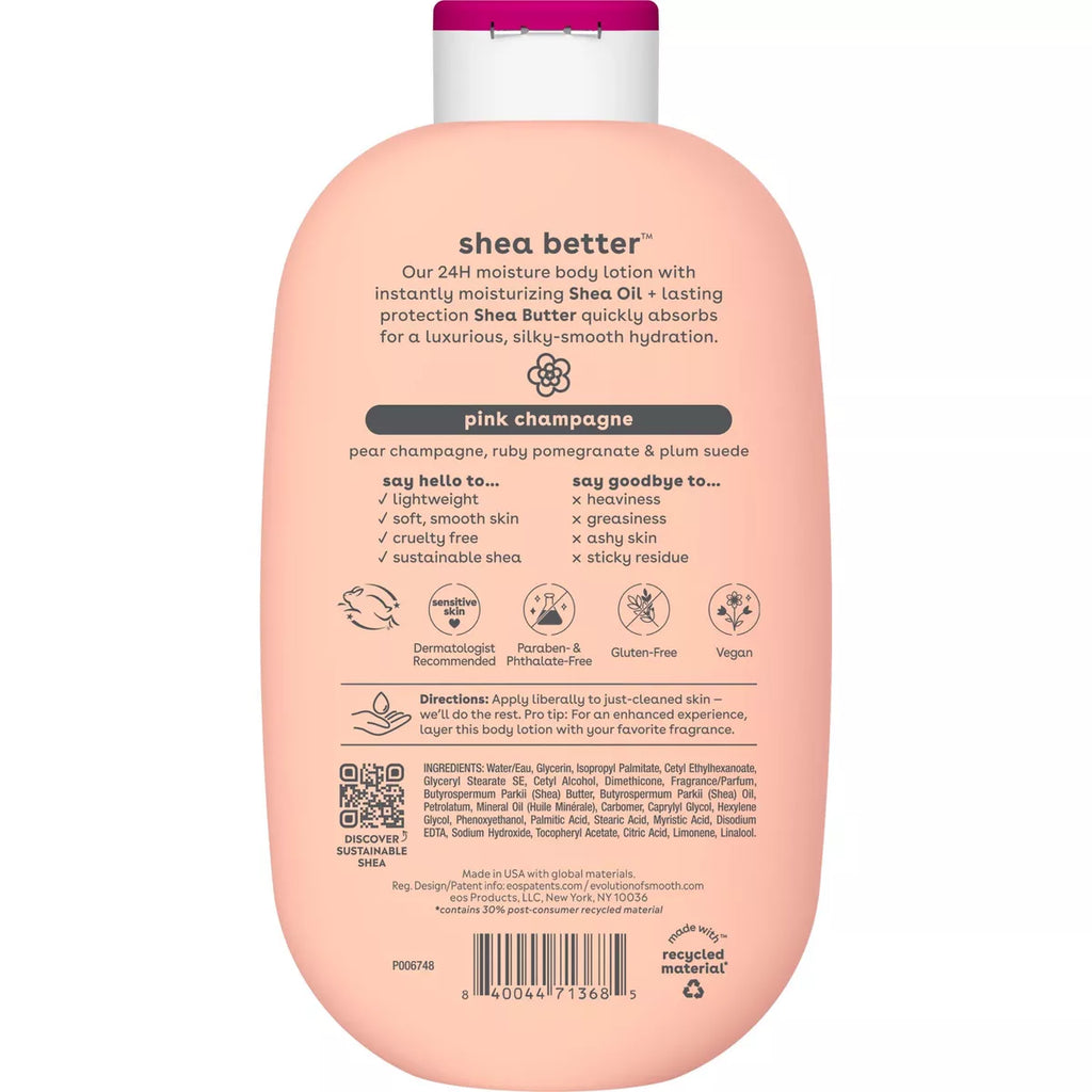 Eos Shea Better 24H Moisture Body Lotion - Pink Champagne - 16Oz