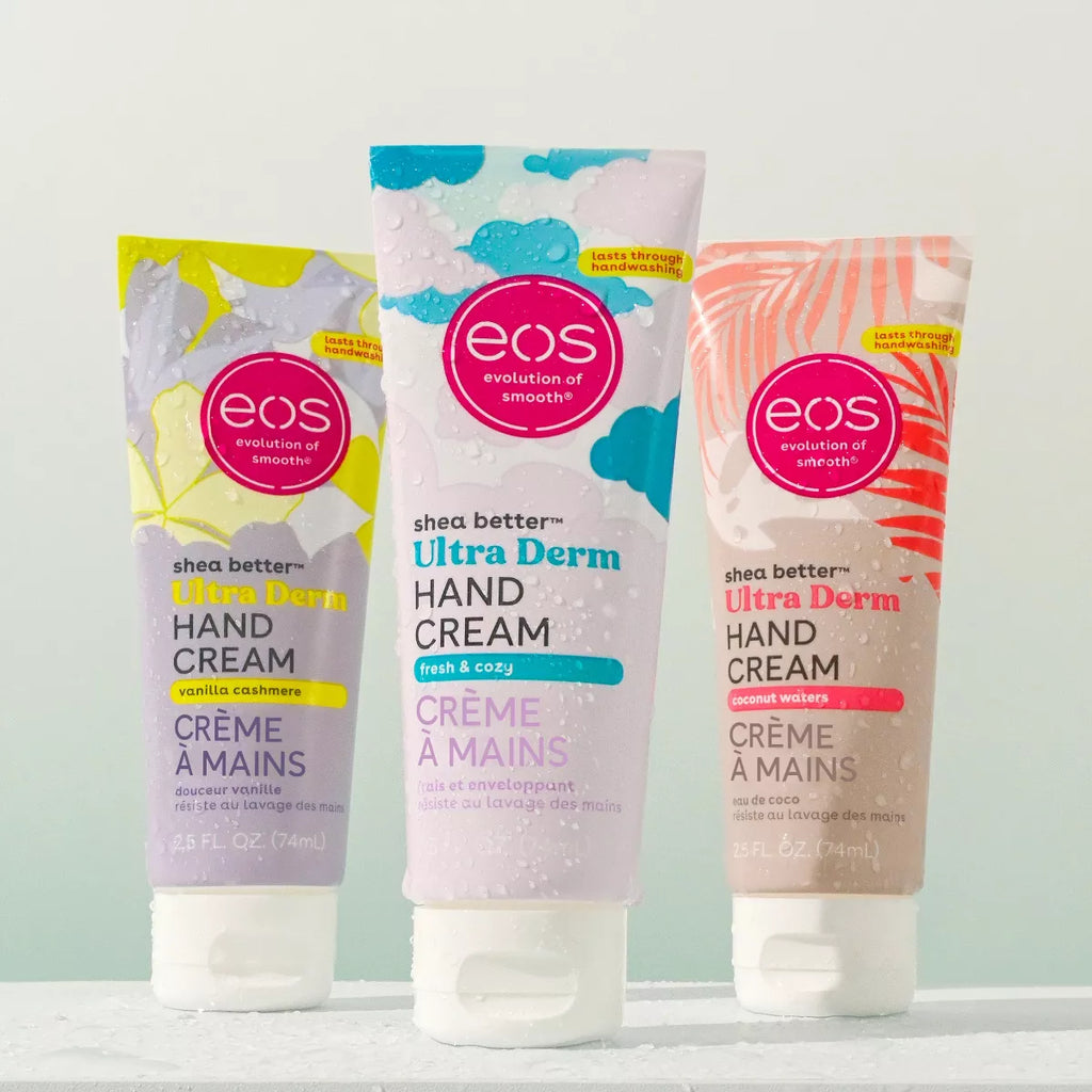 Eos Shea Better Ultra Derm Hand Cream - Vanilla Cashmere - 2.5 Fl Oz: Paraben-Free, Phthalate-Free, for Dry Skin, Squeeze Bottle