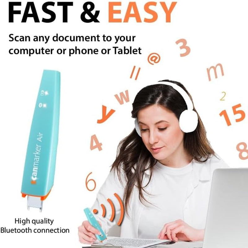 Air Pen Scanner & Translator Pen | Electronic Translation Pen & Smart Reading Pen for Dyslexia, Students & Professionals - Compatible with Mac, Windows, Ios & Android (Turquoise)